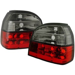 Πισινά Φανάρια Set Για Vw Golf III (3) 91-98 Κόκκινο/Smoke KAtuning