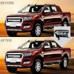Μπροστινά Φανάρια Set Για Ford Ranger 15-20 DRL Dynamic Start Up Μαύρα Full Led Με Μοτέρ VLand Μπροστινά Φανάρια Set Για Ford Ranger 15-20 DRL Dynamic Start Up Μαύρα Full Led Με Μοτέρ VLand