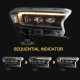 Μπροστινά Φανάρια Set Για Ford Ranger 15-20 DRL Dynamic Start Up Μαύρα Full Led Με Μοτέρ VLand