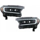 Μπροστινά Φανάρια Set Για Ford Ranger 15-20 DRL Dynamic Start Up Μαύρα Full Led Με Μοτέρ VLand