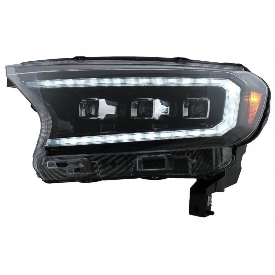 Μπροστινά Φανάρια Set Για Ford Ranger 15-20 DRL Dynamic Start Up Μαύρα Full Led Με Μοτέρ VLand