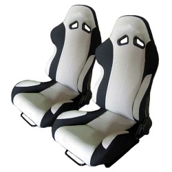 Καθίσματα Bucket Poseidon Ύφασμα Μαύρο/Γκρι Ζευγάρι 2 Τεμαχίων Καθίσματα Bucket Poseidon Ύφασμα Μαύρο/Γκρι Ζευγάρι 2 Τεμαχίων