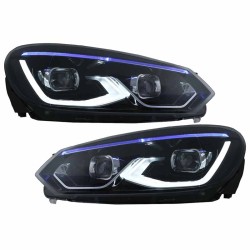 Μπροστινά Φανάρια Set Για Vw Golf VΙ (6) 08-12 Mk8 Golf Look Dynamic Start DRL & Φλας Μαύρα Full Led Με Μοτέρ VLand Μπροστινά Φανάρια Set Για Vw Golf VΙ (6) 08-12 Mk8 Golf Look Dynamic Start DRL & Φλας Μαύρα Full Led Με Μοτέρ VLand