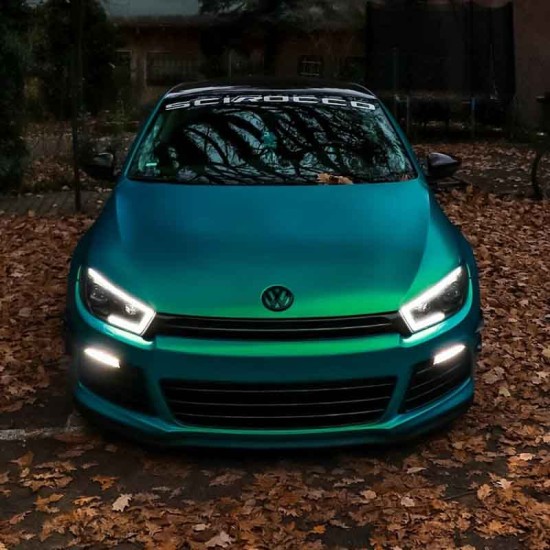 Μπροστινά Φανάρια Set Για Vw Scirocco 08-14 DRL Dynamic  Μαύρα H7/H1 Με Μοτέρ Sonar