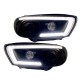 Μπροστινά Φανάρια Set Για Vw Scirocco 08-14 DRL Dynamic  Μαύρα H7/H1 Με Μοτέρ Sonar