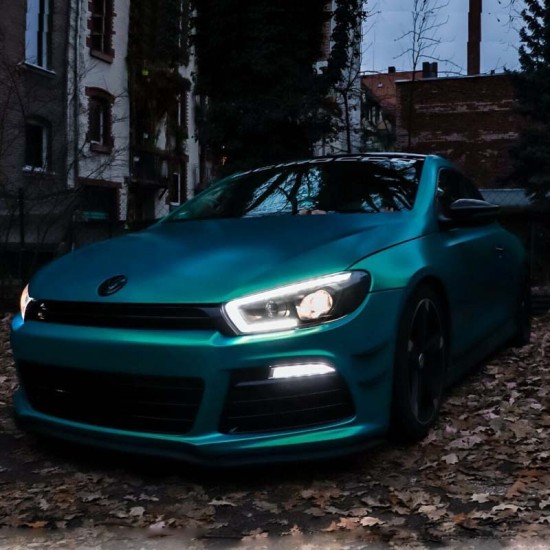 Μπροστινά Φανάρια Set Για Vw Scirocco 08-14 DRL Dynamic  Μαύρα H7/H1 Με Μοτέρ Sonar