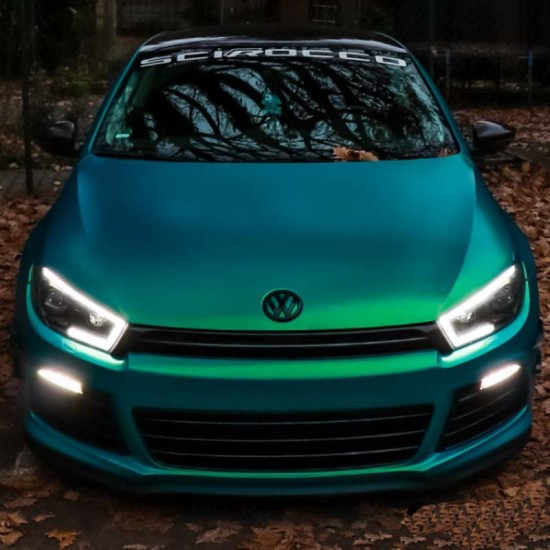 Μπροστινά Φανάρια Set Για Vw Scirocco 08-14 DRL Dynamic  Μαύρα H7/H1 Με Μοτέρ Sonar
