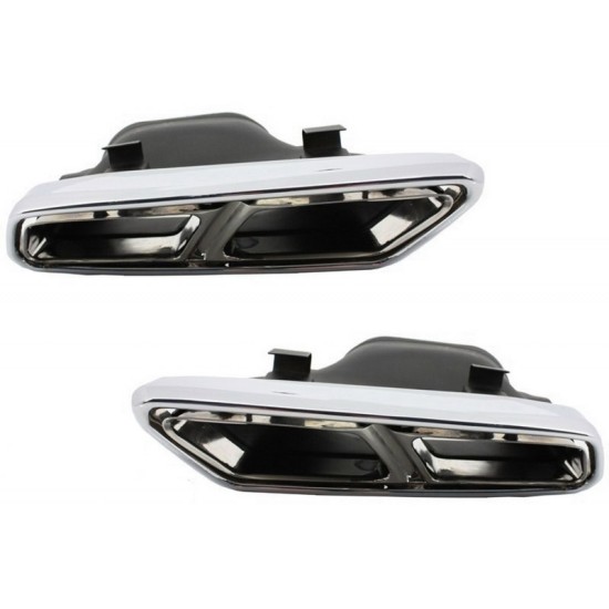Μπούκες Εξάτμισης Για Mercedes-Benz E-Class W212 Facelift / S-Class W222 / CLS W218 Amg Look 2 Τεμάχια