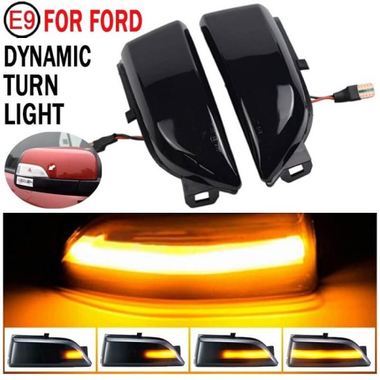 Φλας Καθρέπτη Για Ford Ranger T6 12-19 Dynamic Led Φιμέ 2 Τεμάχια
