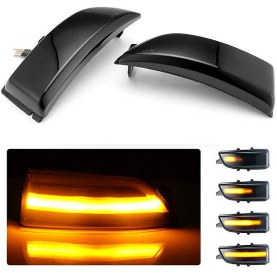 Φλας Καθρέπτη Για Ford Ranger T6 12-19 Dynamic Led Φιμέ 2 Τεμάχια