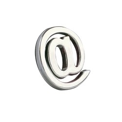 Αυτοκόλλητo Γράμμα Χρωμίου 3D ''@'' 2.7cm x 2.5cm 1 Τεμάχιο