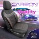 Καλύμματα Αυτοκινήτου Carbon Design Universal Jacquard / Rachel / Δερματίνη Σετ Εμπρός / Πίσω 11 Τεμαχίων Μαύρο - Κόκκινο CRB-3402