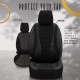 Καλύμματα Αυτοκινήτου Otom Emperor Design Universal Sued / Rachel / Δερματίνη Καπιτονέ Σετ Εμπρός / Πίσω 11 Τεμαχίων Μαύρο Με Γκρι Κέντημα EMP-602