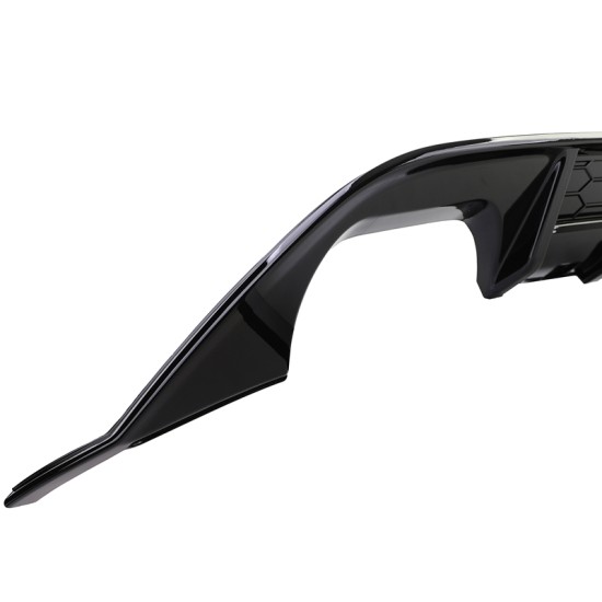 Diffuser Πίσω Προφυλακτήρα Για VW Golf VII (7) 13-17 GTI Με 2 Διπλές Εξατμίσεις Δεξια & Αριστερά Γυαλιστερό Μαύρο Από Abs Πλαστικό 1 Τεμάχιο