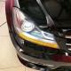 Μπροστινά Φανάρια Set Για Mercedes-Benz C-Class W204 11-14 DRL & Led Φλας Μαύρα H7 Με Μοτέρ Depo