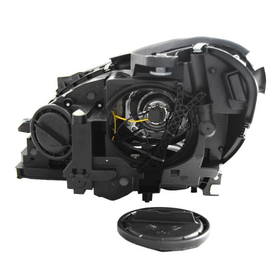 Μπροστινά Φανάρια Set Για Mercedes-Benz C-Class W204 11-14 DRL & Led Φλας Μαύρα H7 Με Μοτέρ Depo