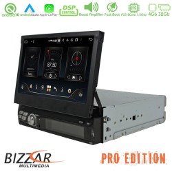 Οθόνη 1Din Bizzar Universal Deckless Android 10 8 Core Bluetooth / USB /WiFi / GPS Με Οθόνη 7" U-BL-8C-UV11-PRO