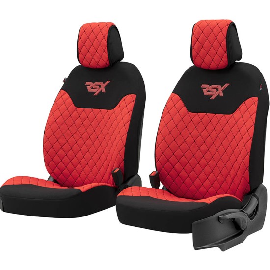 Ημικαλύμματα Μπροστινών Καθισμάτων Otom RSX Sport  Ύφασμα Κεντητό Καπιτονέ Κόκκινο / Μαύρο RSXL-104 2 Τεμάχια