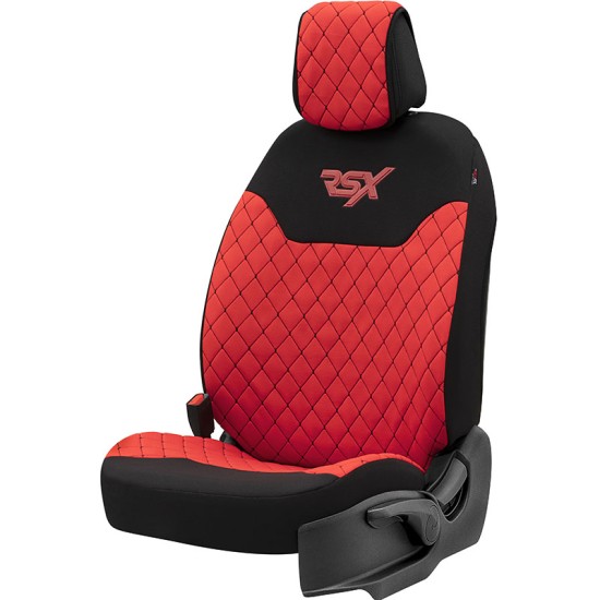 Ημικαλύμματα Μπροστινών Καθισμάτων Otom RSX Sport  Ύφασμα Κεντητό Καπιτονέ Κόκκινο / Μαύρο RSXL-104 2 Τεμάχια
