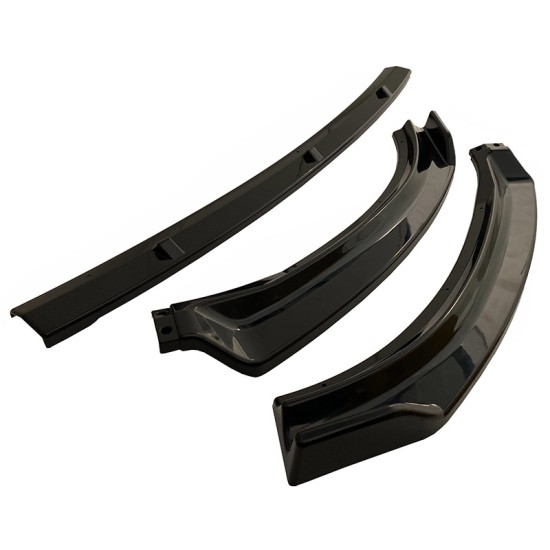 Μπροστινό Spoiler Για VW Polo AW 17+ Μαύρο Χρώμα Από Abs Πλαστικό 3 Τεμάχια