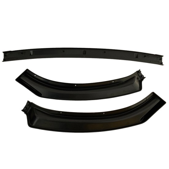 Μπροστινό Spoiler Για VW Polo AW 17+ Μαύρο Χρώμα Από Abs Πλαστικό 3 Τεμάχια