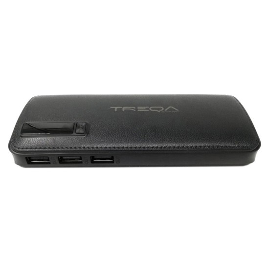 Power Bank Treqa TR-901 12800mAh Με 3 Θύρες USB-A Και Led Φως Μαύρο 1 Τεμάχιο