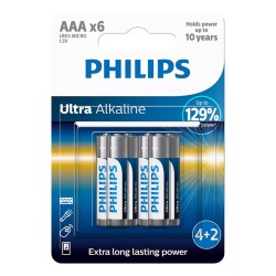 Αλκαλικές Ultra Μπαταρίες ΑΑΑ LR03 1,5V Philips 6 Τεμάχια Αλκαλικές Ultra Μπαταρίες ΑΑΑ LR03 1,5V Philips 6 Τεμάχια