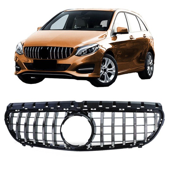 Μάσκα Για Mercedes-Benz B-Class W246 14-18 GT Amg Panamericana Look Μαύρο/Χρώμιο 1 Τεμάχιο