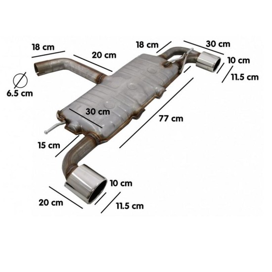 Εξάτμισης Τελικό Για VW Scirocco 08-17 R-Design Catback Muffler R & R-Line