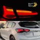 Πισινά Φανάρια Set Για Ford Focus 18-21 Hatchback 3D/5D Led  Κόκκινο/Smoke