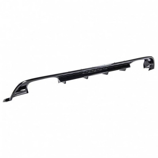 Diffuser Πίσω Προφυλακτήρα Για VW Golf VII (7) 13-17 Look 7.5 R Με 2 Διπλές Εξατμίσεις Δεξια & Αριστερά Γυαλιστερό Μαύρο Από Abs Πλαστικό 1 Τεμάχιο