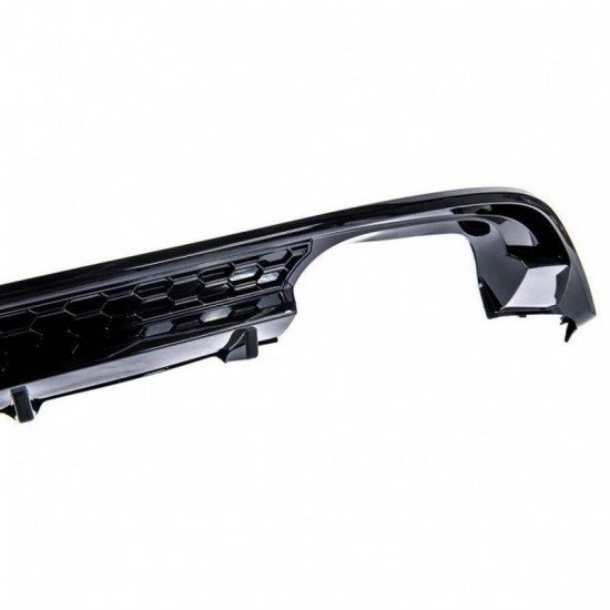 Diffuser Πίσω Προφυλακτήρα Για VW Golf VII (7) 13-17 Look 7.5 R Με 2 Διπλές Εξατμίσεις Δεξια & Αριστερά Γυαλιστερό Μαύρο Από Abs Πλαστικό 1 Τεμάχιο