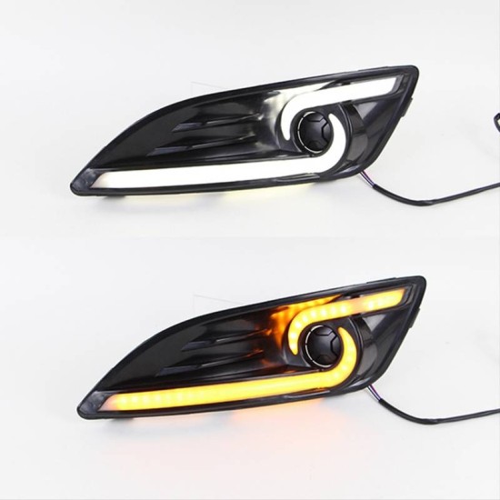 DRL Set Για Ford Fiesta 13-15 Με Απλό Προφυλακτήρα DRL & Led Φλας 2 Τεμάχια