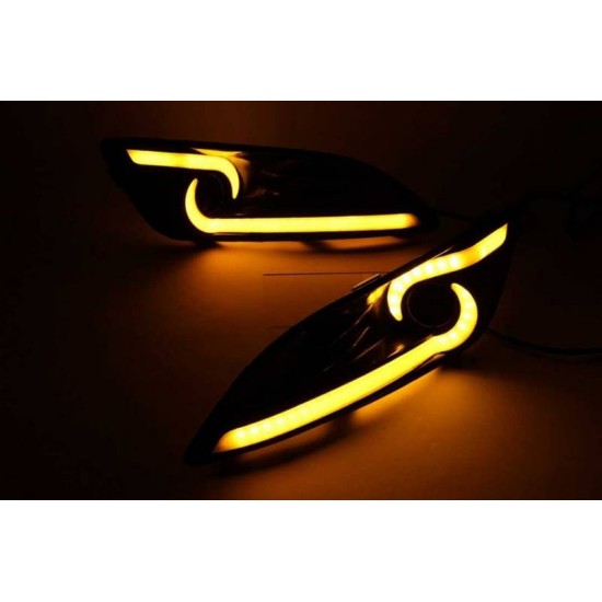 DRL Set Για Ford Fiesta 13-15 Με Απλό Προφυλακτήρα DRL & Led Φλας 2 Τεμάχια