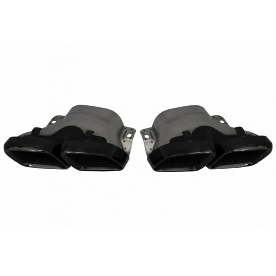 Diffuser Πίσω Προφυλακτήρα Για Mercedes-Benz C-Class C205 Coupe 14-21 Amg 63 Look Με Μαύρες Μπούκες