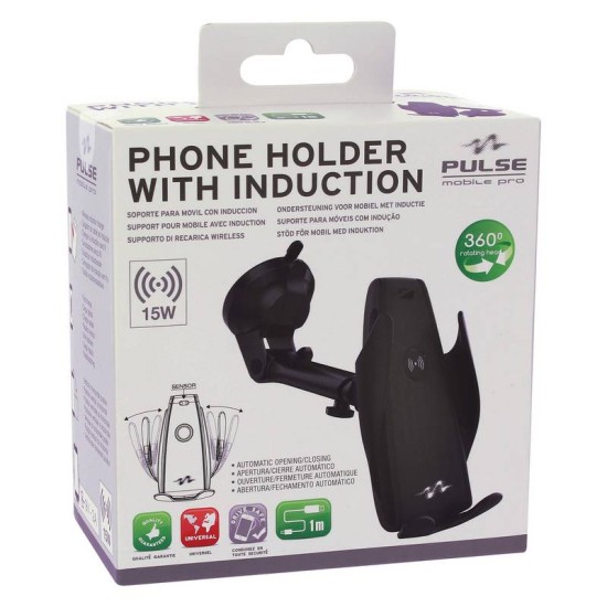 Βάση Κινητού Αυτοκινήτου Με Wireless Charger Με Βεντούζα Pulse Mobile CARHL14