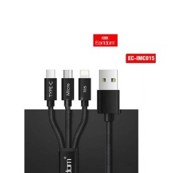 Καλώδιο Φόρτισης Και Μεταφοράς Δεδομένων USB Earldom EC-IMC015 3 In 1 Black 1.2m 1 Τεμάχιο