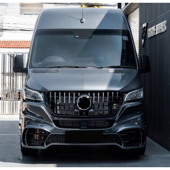 Μπροστινός Προφυλακτήρας Για Mercedes-Benz Sprinter W907 2017-2023 Amg GT Look Με Μάσκα Panamericanal & Canards