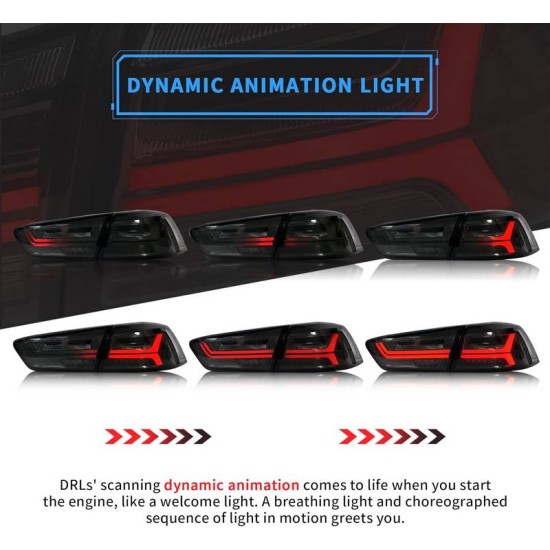 Πισινά Φανάρια Set Για Mitsubishi Lancer X 08-17 Led Bar Φιμέ VLAND