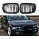 Καρδιές Μάσκας Για Bmw 3 E46 99-01 Sedan/Touring/Compact M4 Look Με Διπλή Γρίλια Μαύρο Γυαλιστερό 2 Τεμάχια