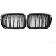 Καρδιές Μάσκας Για Bmw 3 E46 99-01 Sedan/Touring/Compact M4 Look Με Διπλή Γρίλια Μαύρο Γυαλιστερό 2 Τεμάχια