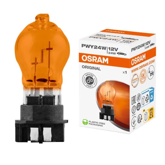 Λάμπα Αλογόνου ΡWY24W WP3.3X14.5-4 12volt 24 watt Osram Original 7450A 1Τεμάχιο