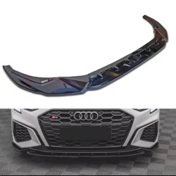 Μπροστινό Spoiler Για Audi A3 8Y 2020+ S Line / S3 Sedan / Sportsback Γυαλιστερό Μαύρο
