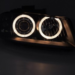 Μπροστινά Φανάρια Set Για Audi A3 8P 03-08 Angel Eyes Μαύρα H7/H7 Με Μοτέρ Depo Μπροστινά Φανάρια Set Για Audi A3 8P 03-08 Angel Eyes Μαύρα H7/H7 Με Μοτέρ Depo