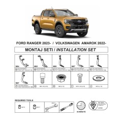 Βάσεις Πλαινών Σκαλοπατιών (Dma) Για Ford Ranger 2022- Pk P703 / Volkswagen Amarok 2022- Pk Ii