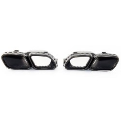 Μπούκες Εξάτμισης Για Mercedes-Benz E-Class W213 20-23 Facelift Amg Look Μαύρες 2 Τεμάχια