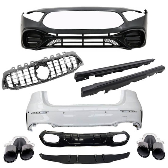 Body Kit Για Mercedes-Benz A-Class W177 19+ Hatchback Amg A45s Look Black Edition