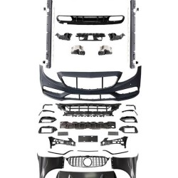 Body Kit Για Mercedes-Benz C-Class W205 14-20 Sedan Amg C63s Facelift Look Με Φτερά, Καπό, Μάσκα & Μπούκες Black Edition