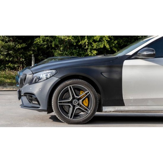Body Kit Για Mercedes-Benz C-Class W205 14-20 Sedan Amg C63s Facelift Look Με Φτερά, Καπό, Μάσκα & Μπούκες Black Edition