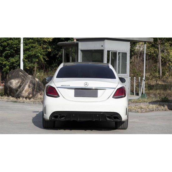 Body Kit Για Mercedes-Benz C-Class W205 14-20 Sedan Amg C63s Facelift Look Με Φτερά, Καπό, Μάσκα & Μπούκες Black Edition